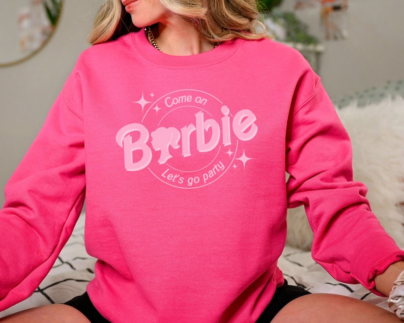 Come On Let's Go Party Crewneck Print Sweatshirt
